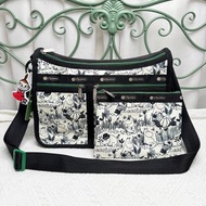 日本 Lesportsac x Moomin 小肥肥一族 黑白色帆布 DELUXE EVERYDAY 斜咩袋