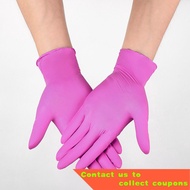 🧸 Nitrile Gloves Pink 100pcs Food Grade Waterproof Allergy Free Disposable Work Safety Gloves Kitchen Household Nitrile