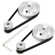 2 Kit GT2 Synchronous Wheel 20&60 Teeth 5mm BoreAluminum Timing Pulley with 2 Pcs Length 200mm Width