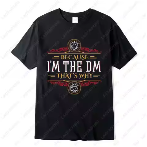 Dungeons and Dragons Lover Cotton TShirt DM Master RPG Tabletop Game D20 Dice Fantasy Warrior Tops M