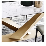 Nordic Marble Light Luxury Creative Dining Table Simple Desk Household Eating Table and Chair Combin