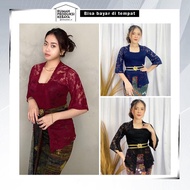 Kebaya bali brokat sofia full stretch lengan lonceng atasan tradisional