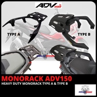 MONORACK HONDA ADV150 HEAVY DUTY TOP BOX ALUMINIUM RACK FOR GIVI TOP BOX KAPPA GIVI TANKER