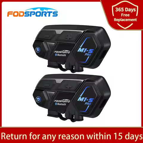 Fodsports M1-S Pro Motorcycle Intercom Helmet Bluetooth Headset Moto BT Interphone 8 Riders 2000M