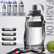 JONY1EC Sports Water Bottle, with Straw Plastic Drinking Bottle, Outdoor 2L/1.5L/1L/0.6L Large Capac