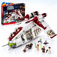 75021 Republic Gunship Building Blocks Set Space Armored Spaceship Model Obi-Wan Skywalker Collectib