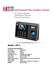 TIMI FP-5 SELF FINGERPRINT TIME ATTENDANCE