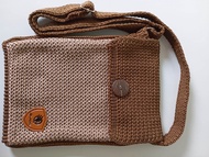 tas hp rajut selempang wanita model dua ruang warna kombinasi