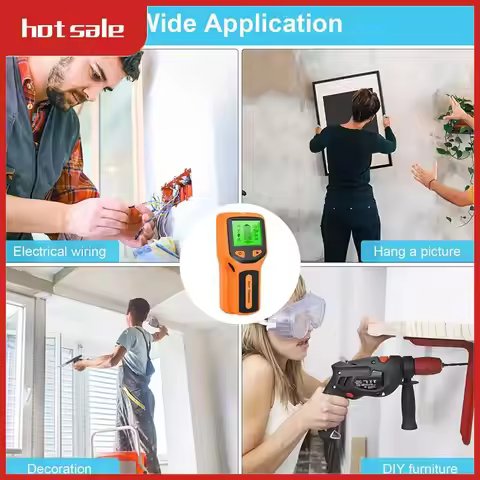 5 In 1 Wall Scanner Stud Detector Digital Handheld Wall Detector PVC Water Pipe Metal Finder Scanner