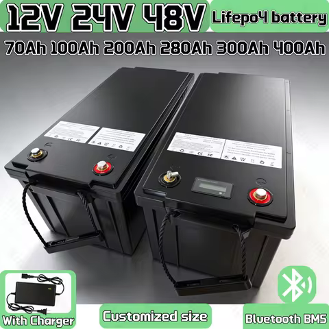 King-12V24V48V 70Ah100Ah200Ah 280Ah300Ah 400Ah LiFePo4 Battery Lithium Iron Phosphate Batteries For 