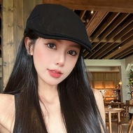 Beret cap woman Simple Retro Postmodern Art Black Hat Female Forward Hat Painter Beret Cool Female D