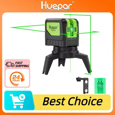 Huepar 9211G Laser Level Green Beam Self-leveling 180-Degree Self-Leveling Alignment Laser Tools wit