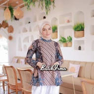 Atasan Batik Wanita Batik Modern Lengan Panjang Blouse Batik Bigaza