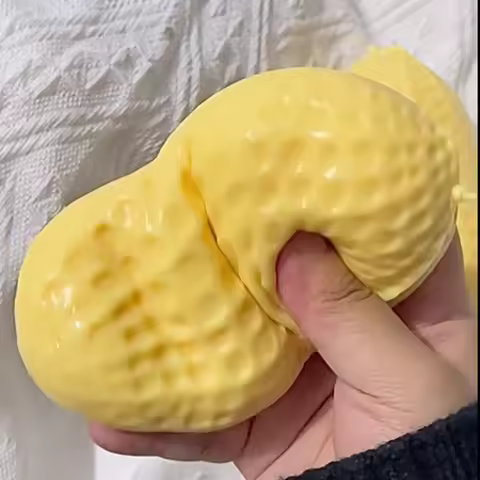 Peanut Stress Ball Crunchy Squeeze Ball Decor Buttery Soft Squishy Fidget Ornament ASMR Sensory Anti