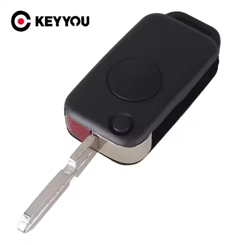KEYYOU 1 Button Flip Folding Keyless Entry Remote Key Fob Case Shell for Mercedes Benz C E S ML SL M