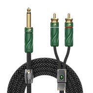 GOLLEY LION 1/4 Ts โมโน6.35มิลลิเมตรแจ็คถึง2 X อาร์ซีเอชายสายสัญญาณเสียงสำหรับผสมเสียงคอนโซลกีตาร์ไฟ