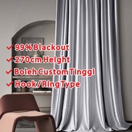 RENEOS 99% Blackout Curtain 270cm Height Langsir 270cm Labuh Langsir Sliding Door Curtain Langsir Bl