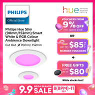 Philips Hue Smart White & RGB Colour Ambience Slim Downlight (90mm/ 170mm) | Cut out 70mm / 152mm