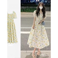 【Ensure quality】JretFrench First Love Tea Break Beautiful Milk Sweet Floral Dress Women's Gentle Style High-Grade Waist