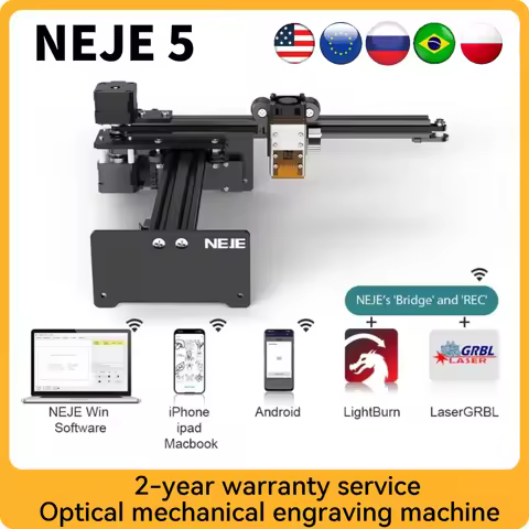 7W/12W Wood Cutting Machine NEJE 5 A40640/E40/E30/A40630 High Precision CNC Portable Home Laser Engr