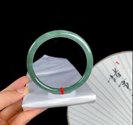 【抵玩福利】天然A玉 糯冰油青 翡翠叮噹鐲 57圈口 復古顯瘦 Jade Bangle