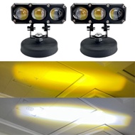 Lampu Tembak Sorot LED Laser Gun SQL 3 Mata 2 Warna Putih Kuning 20Watt 12-24Volt Nyala Dekat Kuning