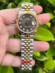 นาฬิกาข้อมือผู้หญิง Rolex Datejust 31mm. หน้าปัดมุกอมเขียว-น้ำตาล Twotone 2k Yellowgold หลักฝังเพชร (TOP SWISS) (สินค้าพร้อมกล่อง) ขอรูปเพิ่มเติมได้ที่ช่องแชท