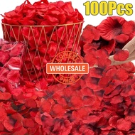 [Wholesale] 100Pcs Artificial Rose Petals - Anniversary Festival - Multicolor Silk Rose Petal - Romantic Valentine's Day Wedding - Love Decoration - Flowers Party Favors Decor