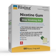 Rising Health - Nicotine Polacrilex Coated Gum 4mg (Nicotine), Coated Mint Flavor, Stop Smoking Aid;