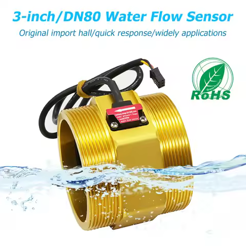 DN80 Hall Water Flow Sensor 3-inch Turbine Liquid Flow Meter Industrial Flow Rate Sensor Flow Switch