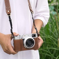 Practical Camera Half Case For Fujifilm X100VI Fuji X100VI Man-Made Leather Bottom Open With Shoulde