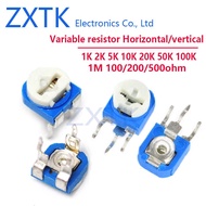 20PCS Variable resistor Horizontal/vertical 100-500ohm 1-500K ohm Potentiometer