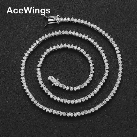 Fashion 2.5mm 3 Prong CZ Tennis Chain Women Bling Bling Tennis Necklace BC185