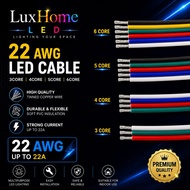 22AWG LED Cable 3 Core 4 Core 5 Core 6 Core Tinned Copper PVC Wire RGB Extension Cable LED Strip Lig