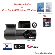 GNet G-ONX 1080P FHD|FHD 2CH Car Dashcam Full Set Front + Rear + Cable + SD Card (128GB ) + Free Ins
