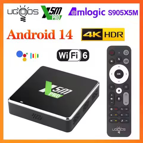 UGOOS Amlogic S905X5M X5M PRO TV BOX Android 14 Set Top Box Amlogic S905X4 Android 11 Media Player X