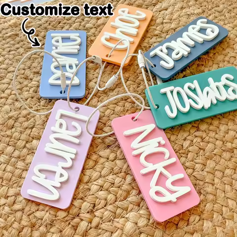 Personalized Name Acrylic Keychain, Acrylic Name Tag, Backpack Name Tag, Diaper Bag, Custom, Lunchbo