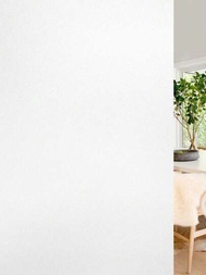 1入組白色霧面靜電貼窗花，適用於房間浴室辦公室窗戶玻璃門裝飾，具有隱私保護功能，易於拆卸的靜電貼膜，防水防UV粘貼貼紙