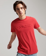 Superdry Vintage Terrain Embossed T-Shirt - Dark Red