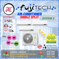 FUJITECH AIRCON Multi-system [System 3] [FCU= 9k + 9k + 9k CU= 28k] [With INSTALLATION]