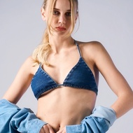 MOTTOM -  Mini Bra Denim Triangle Top