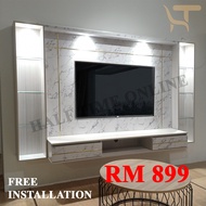 [N Design] 8ft Modern TV Cabinet / Wall Mounted Tv Cabinet / Hall Cabinet / Max 80" TV / Hanging Cabinet / Furniture