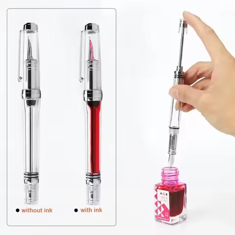 Wing Sung 3013 Vacuum Filling Fountain Pen Resin Transparent Ink Pen EF/F Nib 0.38/0.5mm Resin Busin