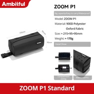 AMBITFUL ZOOM P1กระเป๋าเก็บของอเนกประสงค์วัสดุ PU กันน้ำอุปกรณ์เสริมในการถ่ายภาพกระเป๋าใส่โน๊ตบุ๊คแบ