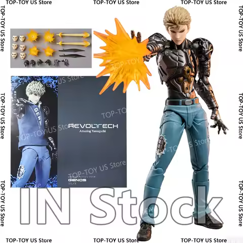 New Ko Genos Anime Action Figures Kaiyodo Revoltech Yamaguchi One Punch Man Figurine Joint Movable M