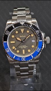 Aq5ub 訂製 Seiko 精工 MOD 機械錶 NH35A Tropical Dial 熱帶 錶面 Antique Sub Vintage 仿古 復古 水鬼 蝙蝠俠 Batman (Ref. ss