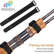 20pcs Fishing Rod Tie Holder Strap Suspenders Fastener Loop Belts (Black) [Redkeev.sg]
