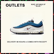กล่องที่สมบูรณ์ Nike Air Max 97 " Blue " Running Shoes AQ4126 - 400 รับประกัน 1 ปี