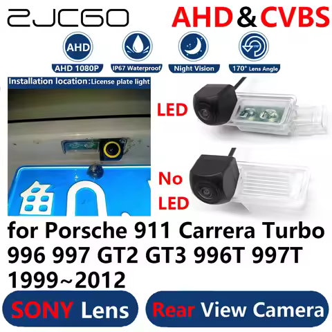AHD 1080P Parking Backup Reverse Reversing Rear view Camera for Porsche 911 Carrera Turbo 996 997 GT