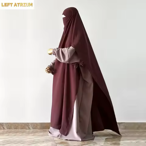 Hijabi's Extra-long Khimar Hijab Scarf (No Dress), Islamic Prayer Abaya, Ties at Sleeves, Muslim Wom